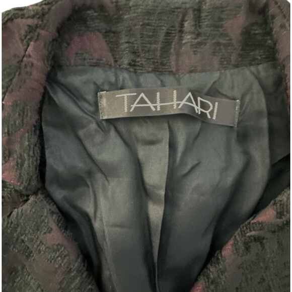TAHARI Vintage With Tags Burgundy and Black Lined‎ Blazer Wm Sz 8 - Picture 7 of 9